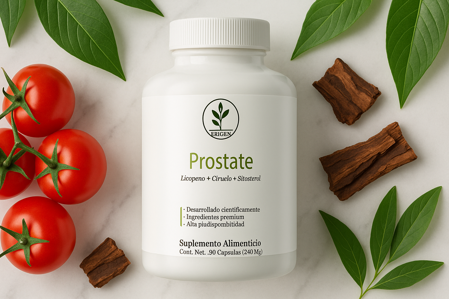 Erigen Prostate - Salud Prostática Integral | Licopeno 20mg + Beta-Sitosterol
