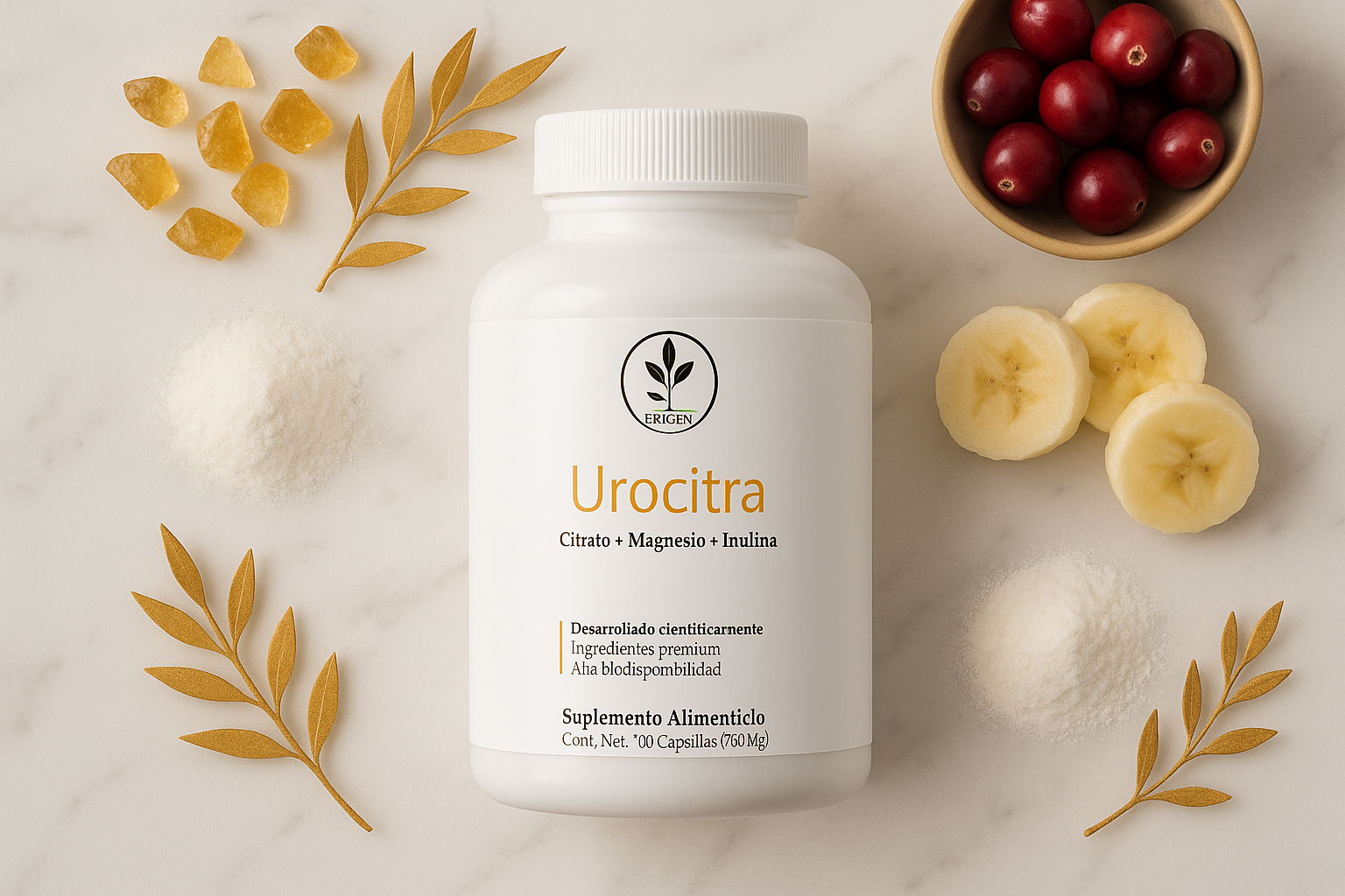 Erigen Urocitra - Prevención Cálculos Renales | Citratos + Arándano + Inulina